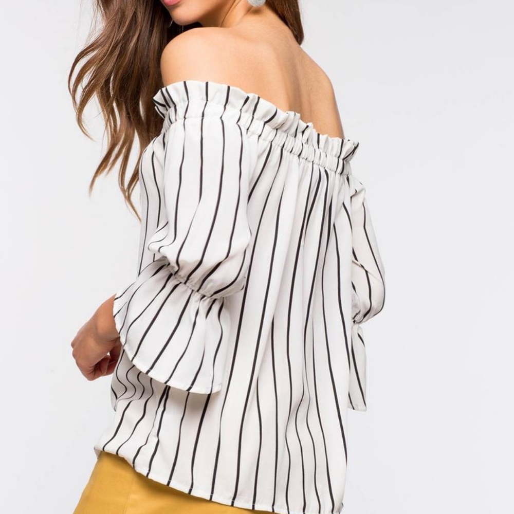 Stripe Off Shoulder Top